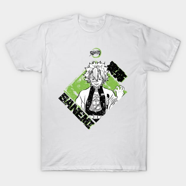 DEMON SLAYER: SANEMI SHINAZUGAWA (GRUNGE STYLE) T-Shirt by FunGangStore